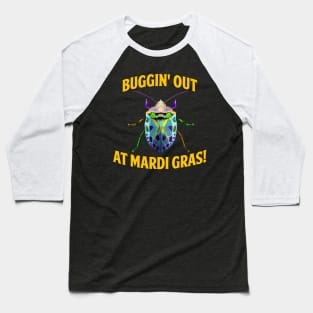 Funny Mardi Gras Stink Bug Baseball T-Shirt